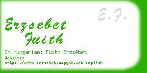erzsebet fuith business card
