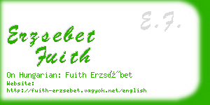 erzsebet fuith business card